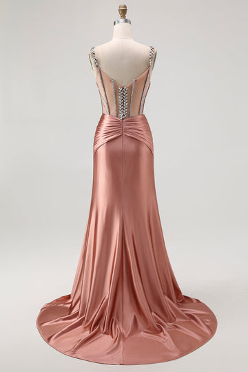Blush Corset Sirène Robe De Soirée Longue avec Strass